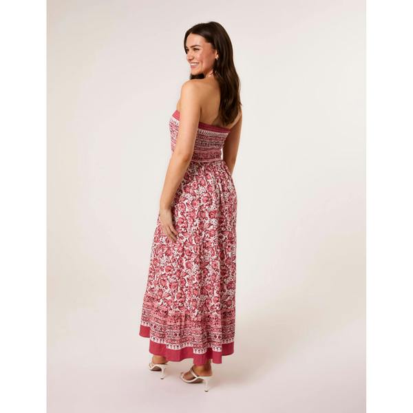 Blue Vanilla Shirred Bust Bandeau Dress