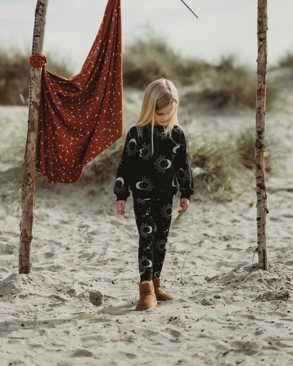 Black Celestial Print Leggings - image 1