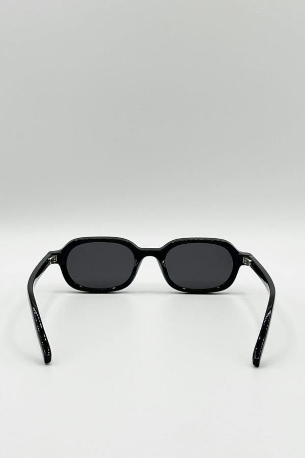 SVNX Retro Rounded Square Sunglasses In Black