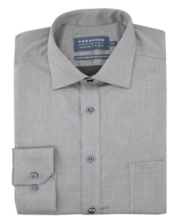 Grey Non-Iron Pure Cotton Twill Shirt