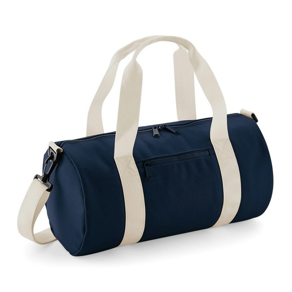 Bagbase Mini Barrel Bag - French Navy/Off White