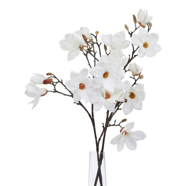 Wyld Haus Set of 3 Artificial Flowers White Magnolia Stem