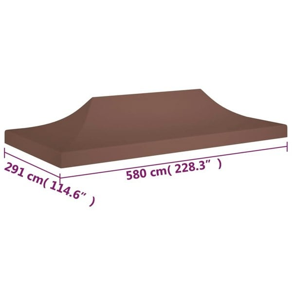 Berkfield Party Tent Roof 6x3 m Brown 270 g/m2