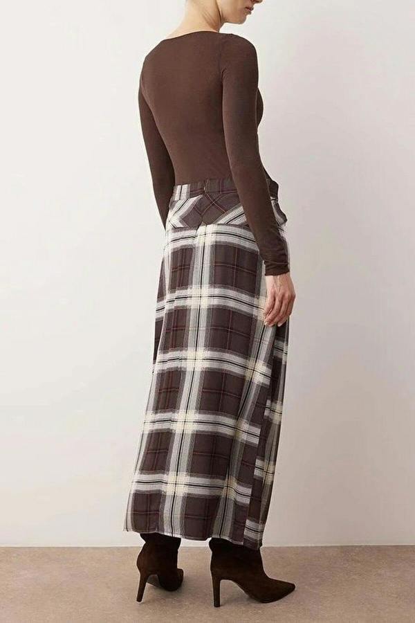 WOVCOR Long Maxi Skirt with Waist Detail