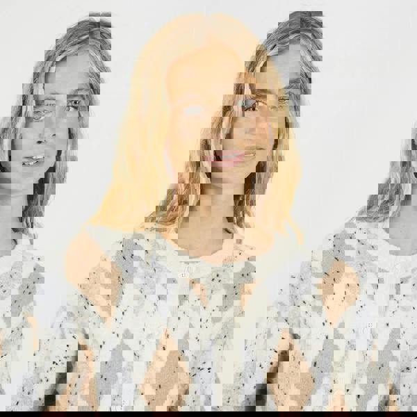 Brave Soul Cream Round Neck Argyle Knit Cardigan - Cream Image 4