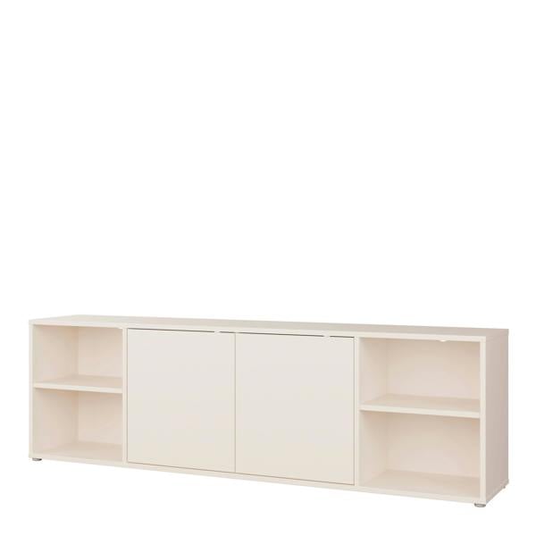 Furniture To Go Alice Springs Wide TV Cabinet with 2 Doors Push-to-Open & 2 Open Shelves in Sand