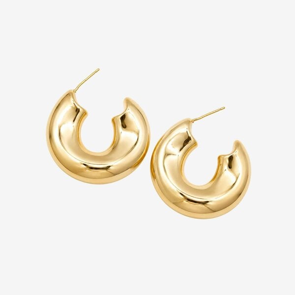 Uchi & Soto Nami Gold Wave Hoops