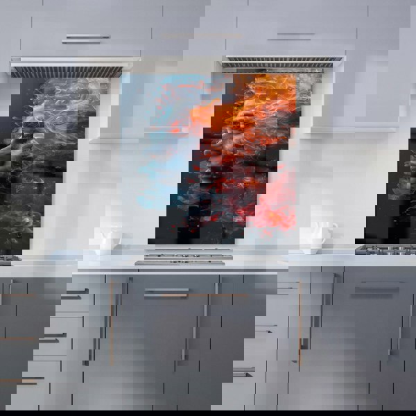 Warren Reed - Designer Fiery Mindscape: Portrait In Flames Kitchen Splashback