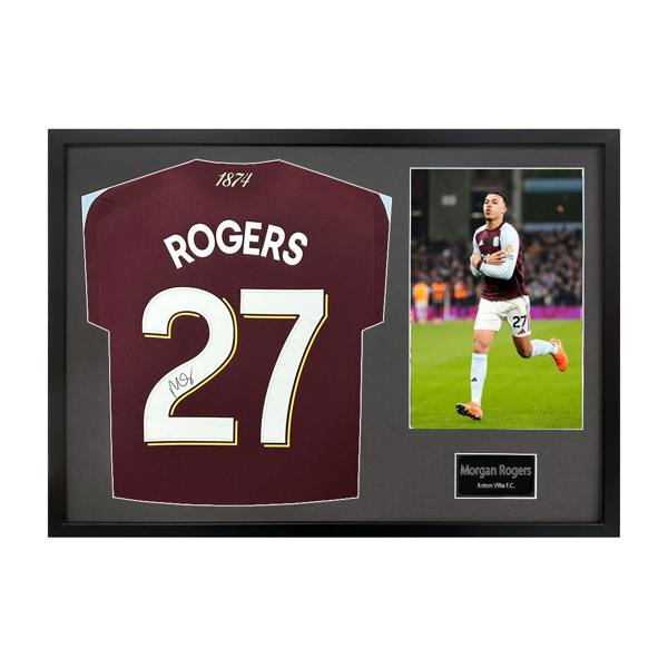 Morgan Rogers Signed Aston Villa Shirt Classic Frame