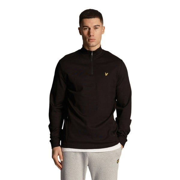 Lyle & Scott Mens Fly Fleece Quarter Zip Jumper - Jet Black