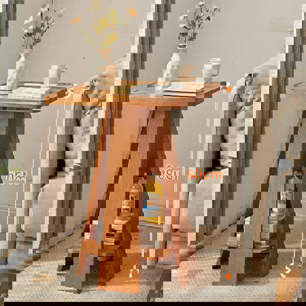 Eva Dne Side Table With Storage, Solid Wood-Weilai Concept-Weilai Concept