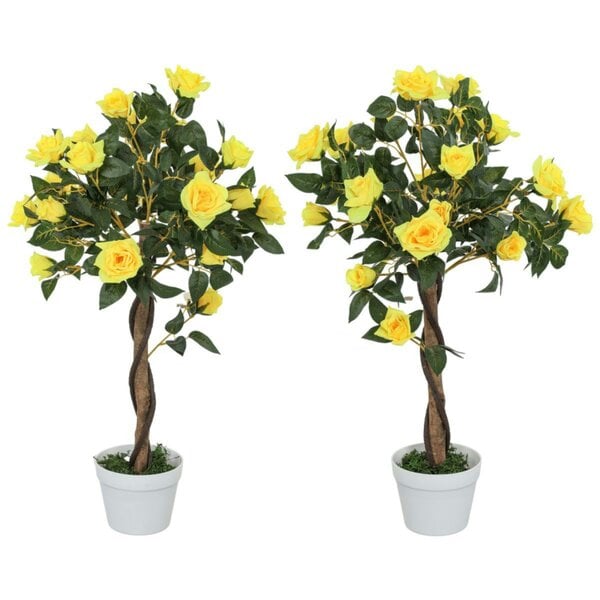Dyzi Set of 2 90cm Artificial Rose Trees Potted Decorative Plants
