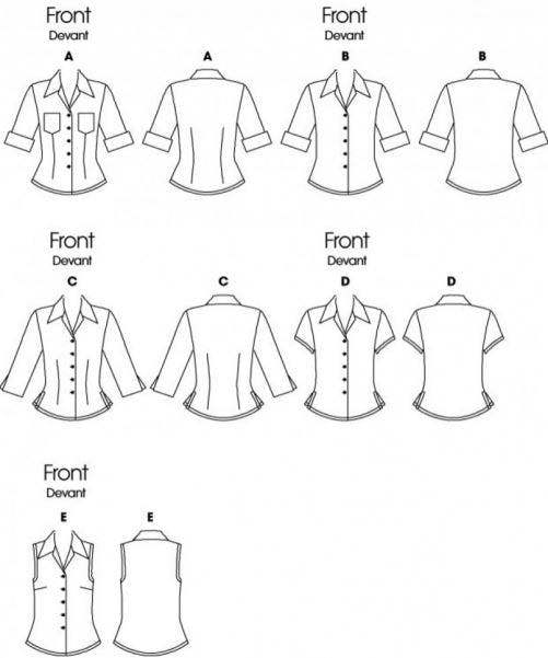 Butterick Sewing Pattern 6753, Shirts for Women, B5 (8-10-12-14-16) - Easy