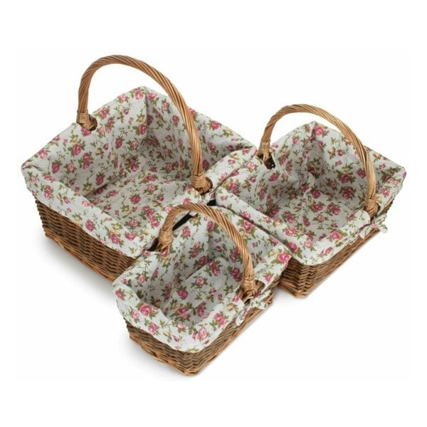 Rectangular Unpeeled Willow Shopping Basket