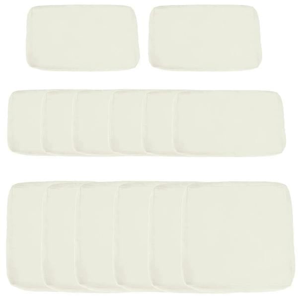 Cream cushion cover set for outdoor garden sofa, rectangular and back cushion styles