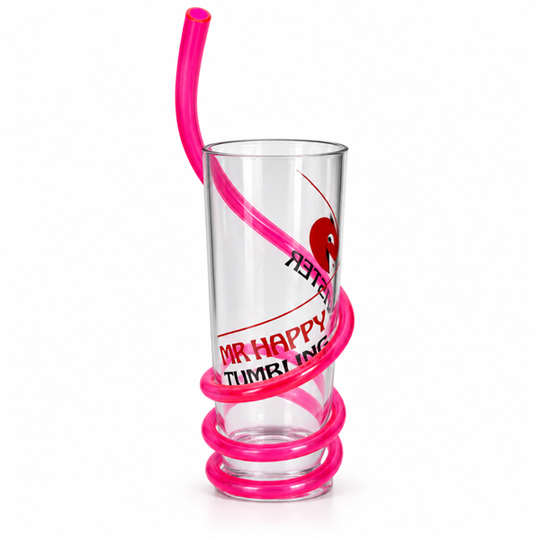 Mr.Happy Twisty Spiral Straw Tumblers
