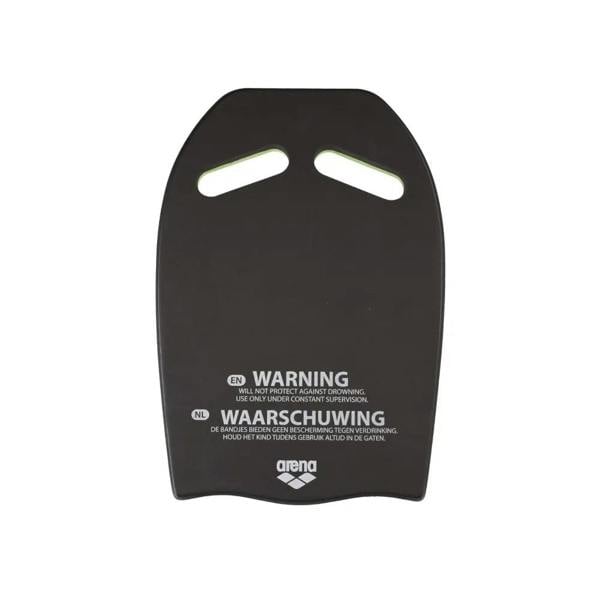 Arena black kickboard with white text, grip holes for hand positions
