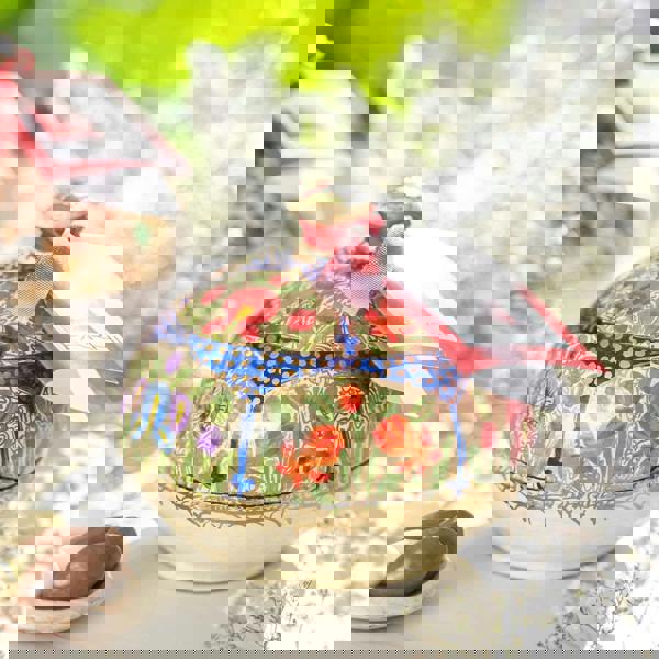 Large Handmade Bonbonnière filled with Dark Chocolate Coated Ginger, Palm Oil Free, 260g