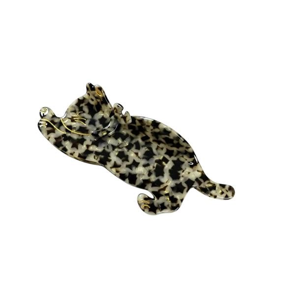 Gold Trip Leopard Pattern Stretching Cat Claw Clip