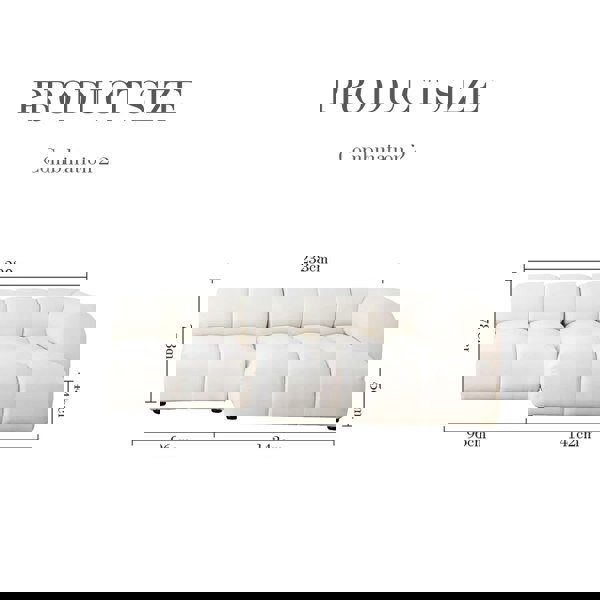 Lysander Velvet Module Three Seater, Four Seater, Five Seater Sofa, Corner Sofa, White-Weilai Concept-Two Seater 238cm Combination 2-Weilai Concept