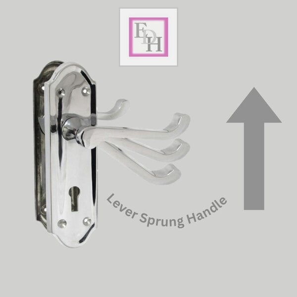 EDH Door Hardware Polished Chrome Lock Door Handles Ashford Ashworth Victorian Scroll Door 170mmx1