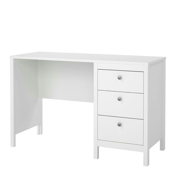 Wyld Haus Gossmere White Office Desk 3 Drawers