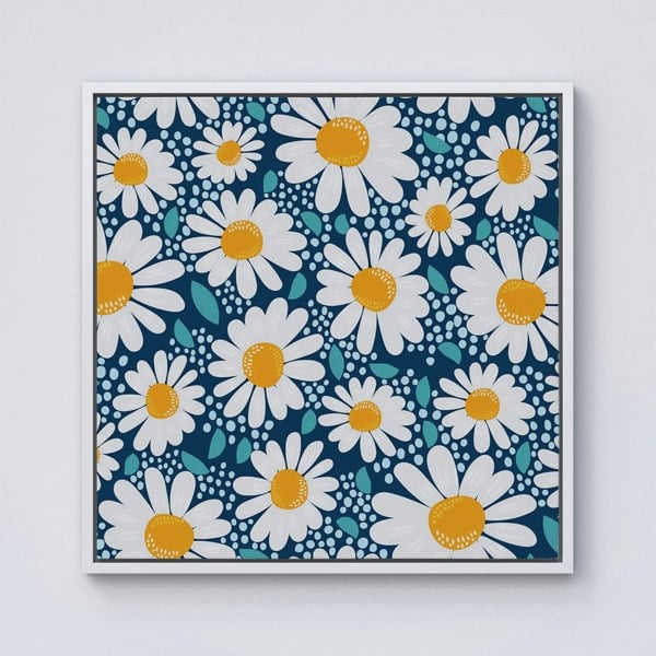 Warren Reed Camomile Flowers Framed Canvas