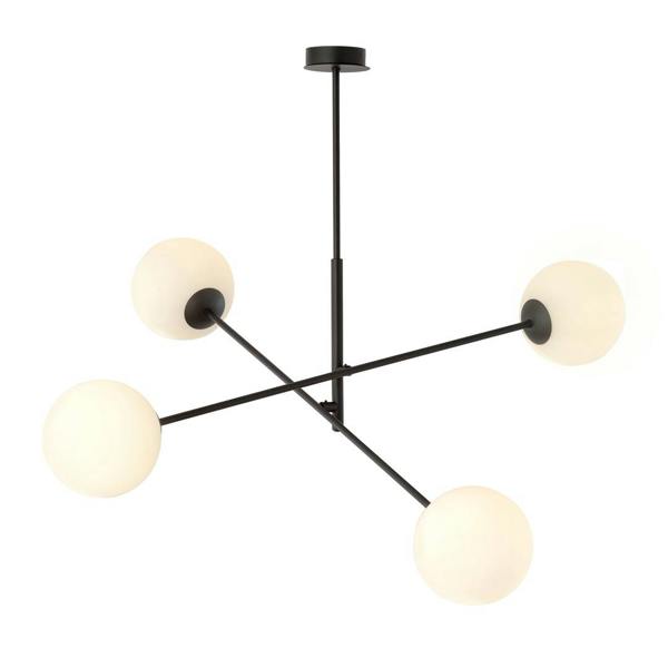 Emibig LINEAR Pendant lamp 4 x E14 Black with White Shade