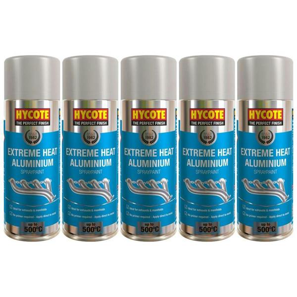 Hycote 5X Hycote Extreme Heat Aluminium Spray Paint 400ml