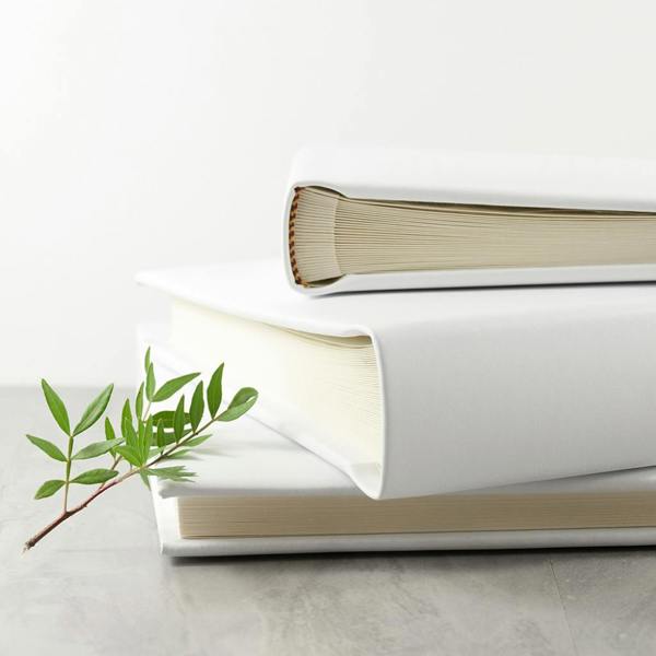 Personalised White Leather Wedding Photo Album - close-up detail