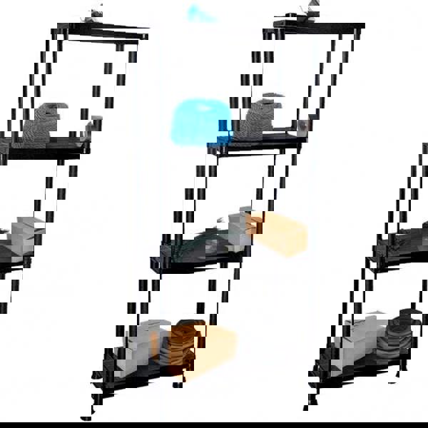 Gr8 Home Black 4 Tier Plastic Shelving Unit Storage Racking Shelves Garage Warehouse Shed