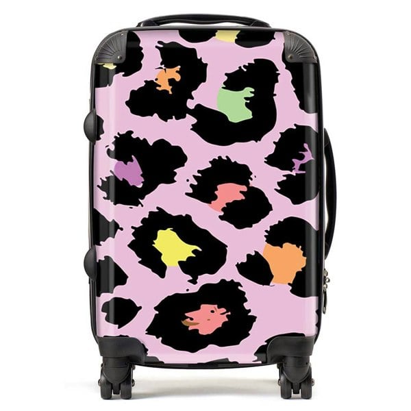 Warren Reed Pink Leopard Print Suitcase