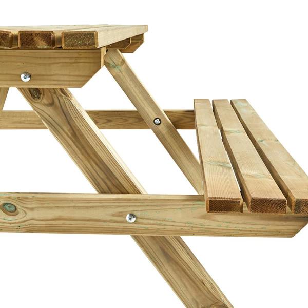 Cerland Alma Wooden Picnic Table 5ft 6 Person Outdoor Dining Bench Garden Table