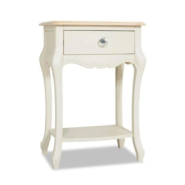 Statement Furniture Juliette Vintage Chic 1 Drawer Bedside Table with Crystal Handle