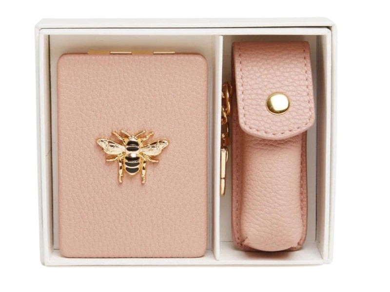 Alice Wheeler Bee 2-Piece Gift Set – Compact Mirror & Lipstick Holder