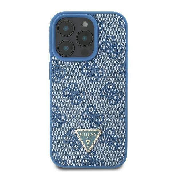 Guess Leather Metal Logo Strass Crossbody Case for iPhone 16 Pro Max 6.9" Blue - GUHCP16XP4TDSCPB