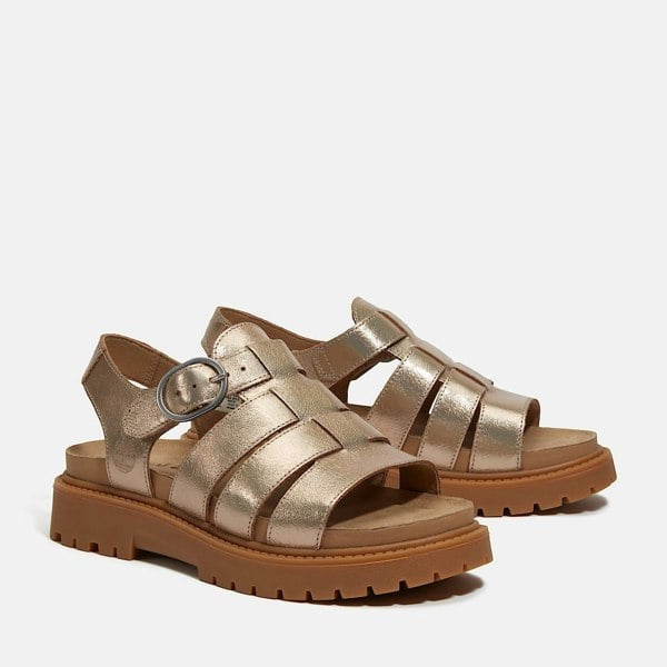 Timberland Clairemont Way Fisherman Leather Women's Sandals - Gold