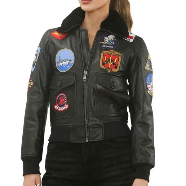 Leather Company Women's Real Leather Air Force A2 Flight Bomber Jacket