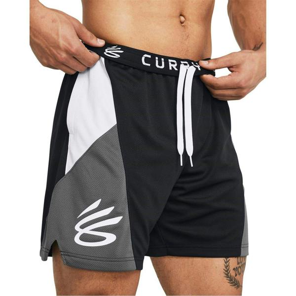 Under Armour Mens Graphic Print Basketball Shorts - Black/Grey - 