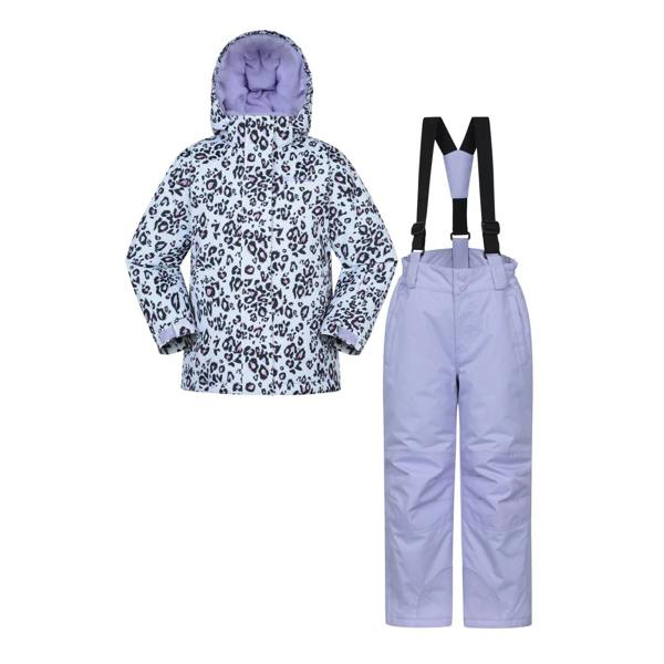 Mountain Warehouse Childrens/Kids Printed Ski Jacket Set - Lilac - 