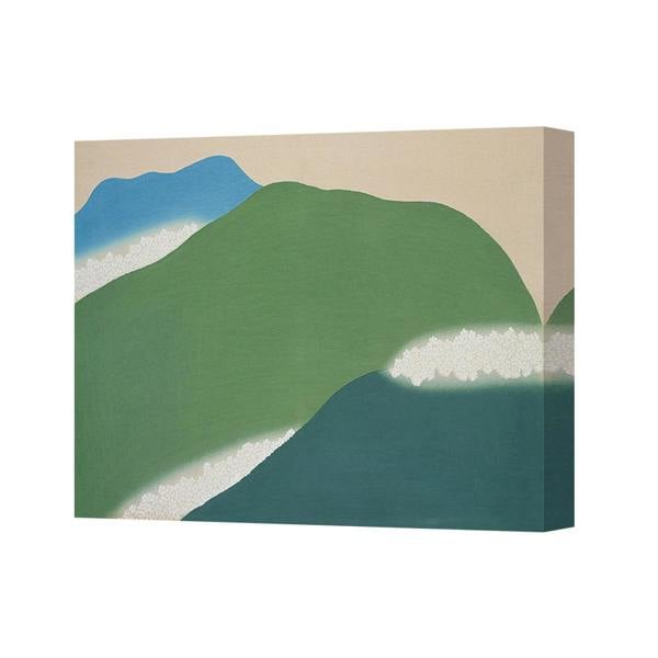 Benjamin Tate Design Abstract Mountain Landscape Canvas Art Green Blue Beige Wall Decor