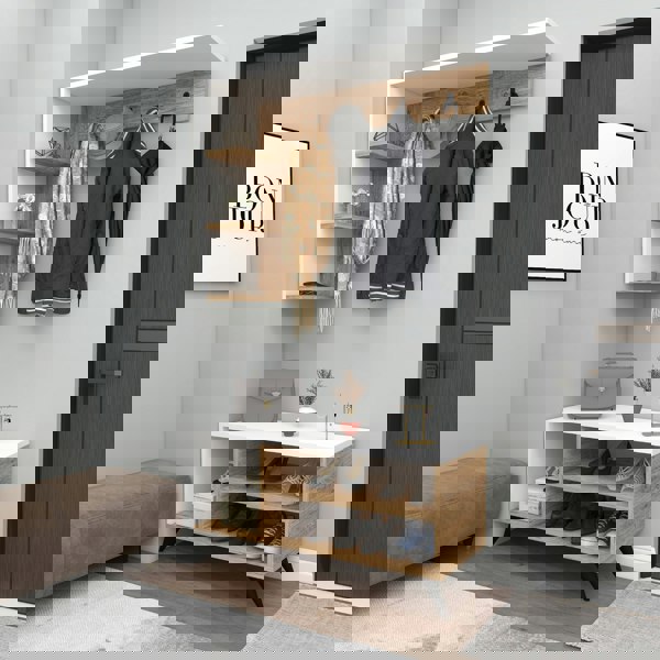 Destina Home Hallway Coat Rack with Shelves Cassia