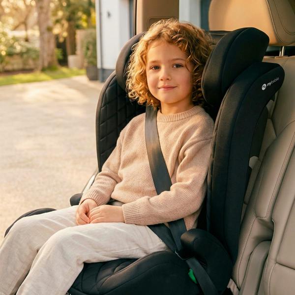 MBCS23 i-Size (100-150cm) High Back Booster Car Seat - Quilted Black