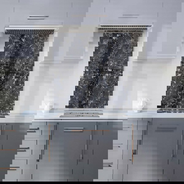 Warren Reed - Designer Black Quartz Effect Kitchen Splashback