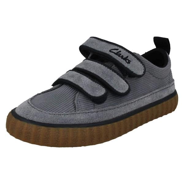 Clarks Boys Clarks Corduroy Detailed Hook & Loop Shoes River Tor K