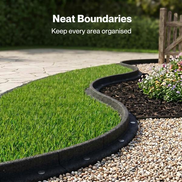 Lambu Garden Edging Border 5 Pack Bendable Lawn Landscape Edging Paths Grey