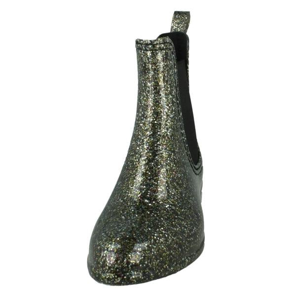 Spot On Ladies Spot On Glitter Ankle Wellingtons X1262
