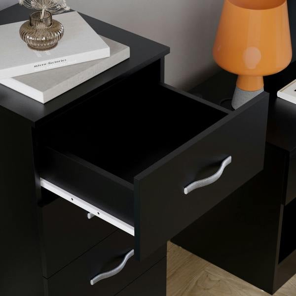 Vida Designs Riano 5 Drawer Narrow Chest, Black