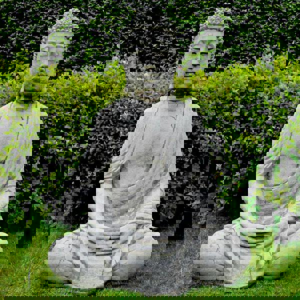 1m High Large Meditating Stone Cast Buddha Statue