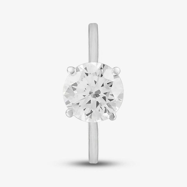 T. H. Baker Sterling Silver & Clear Crystal Four Claw Solitaire Ring DPR5106SIL